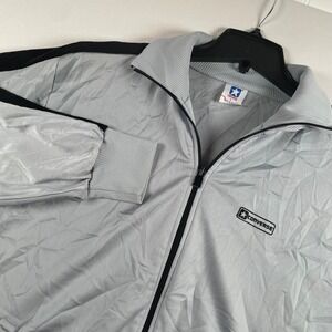 Vintage Converse Starter Track Jacket Full Zip Pullover Gray Black Mens Large